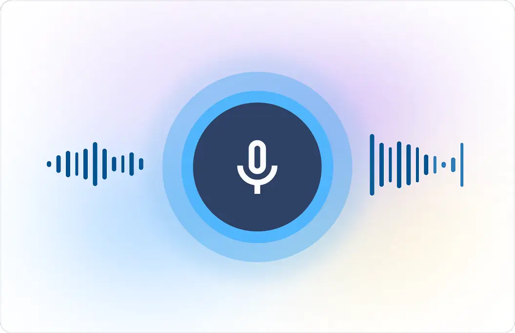 Microphone icon in active state, enabling voice-to-text.